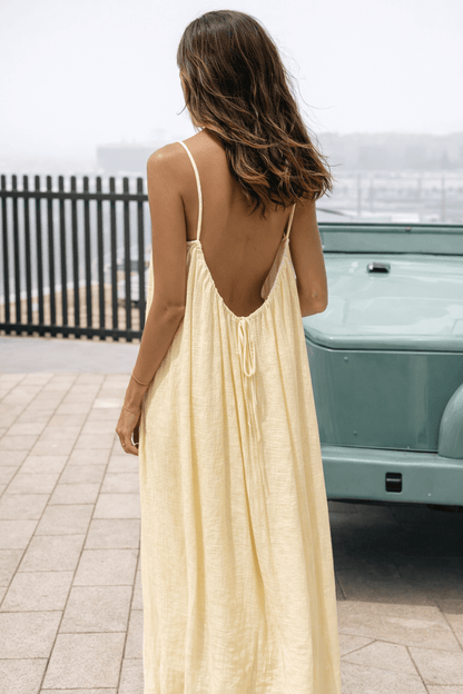 Women Backless Slip Dress, Open Back Sleeveless Maxi Sundress, Casual Loose Summer Loungewear, Beach Party Dress, Vacation Outfit