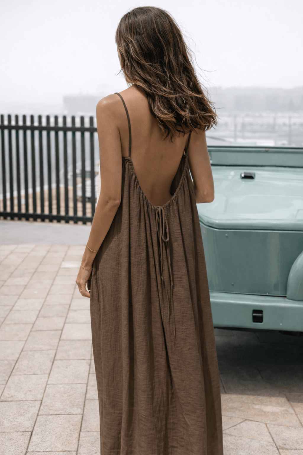 Women Backless Slip Dress, Open Back Sleeveless Maxi Sundress, Casual Loose Summer Loungewear, Beach Party Dress, Vacation Outfit